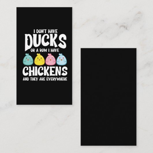 アヒルか鶏の列がいたるところにある 名刺 (正面/裏面)