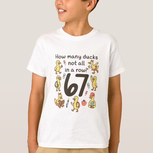 アヒルが一列に並んでいない面白い 67 アヒル Tシャツ (正面)