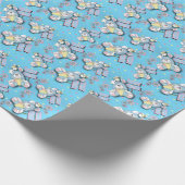 アヒルが付いているハッピーイースターのバニー ラッピングペーパー (角)