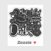 アヒルが大好きな女の子かわいいアヒルのオーナーおもしろい シール (シート)