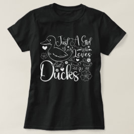 アヒルが大好きな女の子かわいいアヒルのオーナーおもしろい Tシャツ