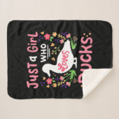 アヒルが大好きな女の子 シェルパブランケット (正面(横))