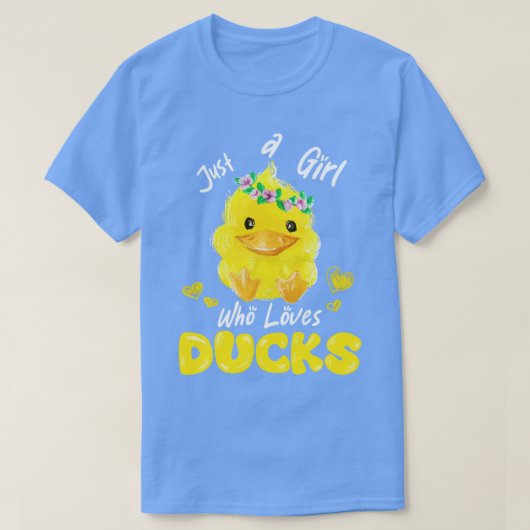 アヒルが大好きな女の子 Tシャツ (デザイン正面)