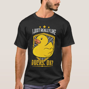 アヒルが好きなの?ゴム製のダックの贈り物 Tシャツ