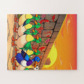 アヒルが小道を歩いている ジグソーパズル (横)