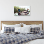 アヒルが池のヴィンテージ絵を描ズ キャンバスプリント (インサイチュ (寝室))