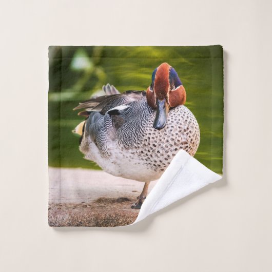 アヒルが脚を上げる ウォッシュタオル (ウォッシュタオル)