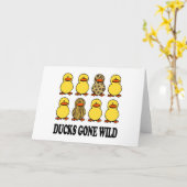 アヒルが荒れ果てた カード (黄色い花)