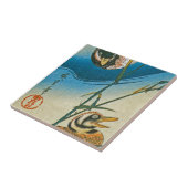 アヒルが葦の間を泳いでいる タイル (側面)