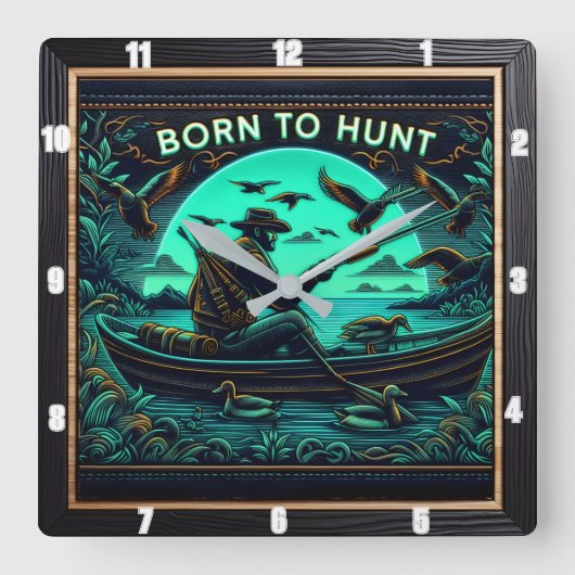 アヒルが霧の中 スクエア壁時計 (正面)