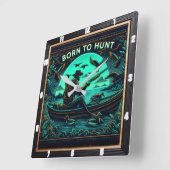 アヒルが霧の中 スクエア壁時計 (傾斜)