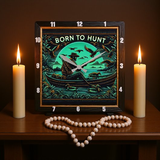 アヒルが霧の中 スクエア壁時計