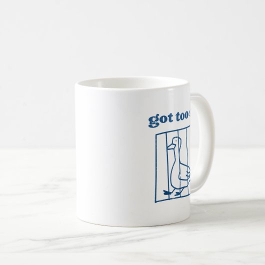 アヒルが馬鹿すぎる動物の絵 コーヒーマグカップ (正面右)