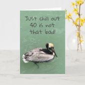 アヒルが**40th**誕生日 カード (黄色い花)