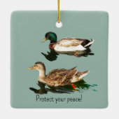 アヒルだ。保護安 セラミックオーナメント (裏面)