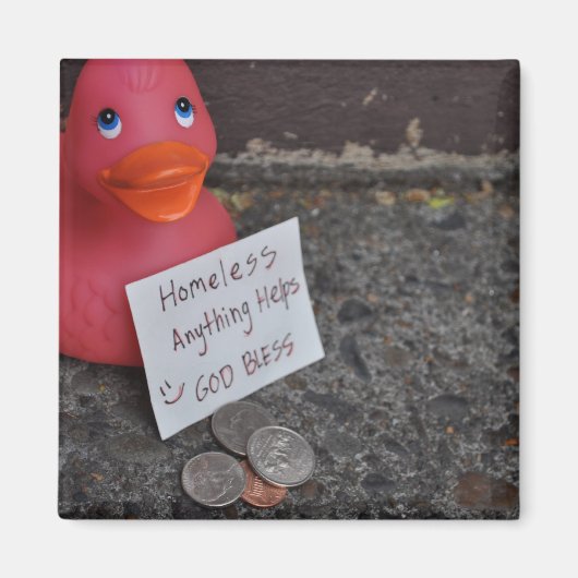 アヒルでダウン マグネット (正面)