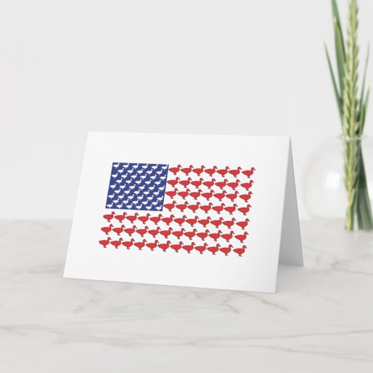 アヒルで作られたアメリカ国旗 シーズンカード (正面)