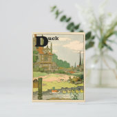 アヒルとアヒルのアルファベット文字 ポストカード (スタンド正面)