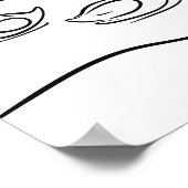 「アヒルとアヒルのラインアートポスター | アイルランド川 ポスター (角)