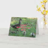 アヒルとアヒルの母の日 カード (黄色い花)