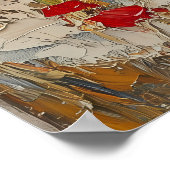 アヒルとカップルのロマンチックな湖畔のシーン ポスター (角)