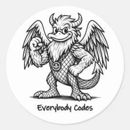 アヒルとドラゴンの歌のステッカーシート ラウンドシール