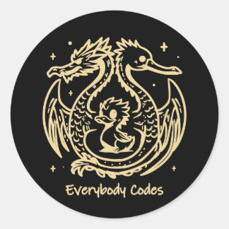 アヒルとドラゴンの歌のステッカーシート ラウンドシール