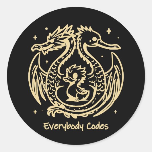 アヒルとドラゴンの歌のステッカーシート ラウンドシール (正面)