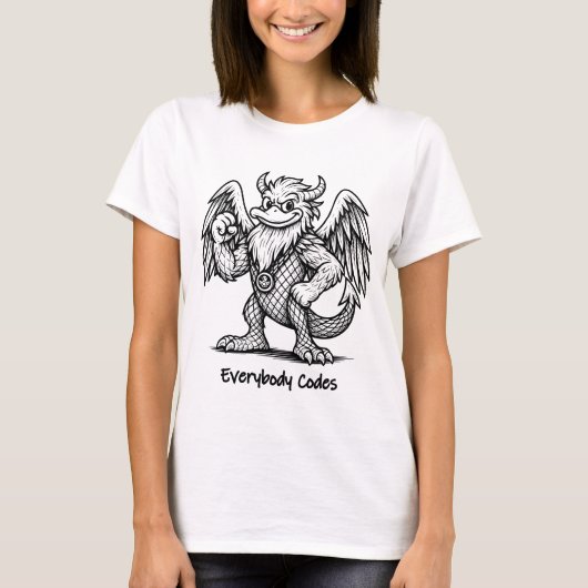 アヒルとドラゴンの歌の女性Tシャツ Tシャツ (正面)