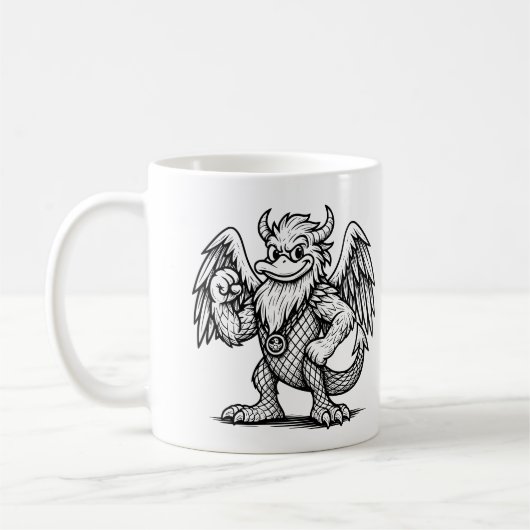 アヒルとドラゴンの歌マグカップ コーヒーマグカップ (左)