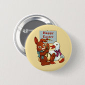 アヒルとバニー・イースター 缶バッジ (正面&裏面)