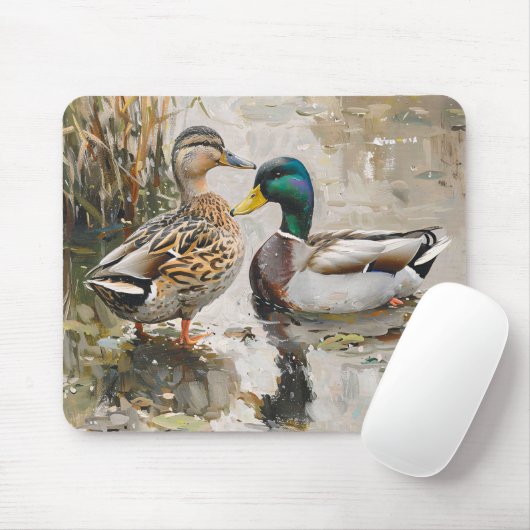 アヒルとマラードの絵を描野生動物 マウスパッド (マウス)