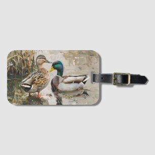 アヒルとマラードの絵を描野生動物 ラゲッジタグ