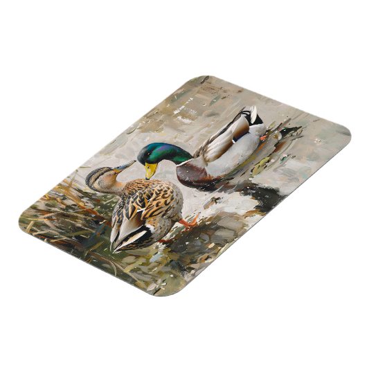 アヒルとマラード野生動物絵を描の柔軟性 マグネット (左側)