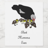 アヒルと可愛らしいアヒル ワインラベル (シングルラベル)