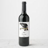 アヒルと可愛らしいアヒル ワインラベル (正面)