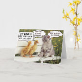 アヒルと子猫 カード (黄色い花)