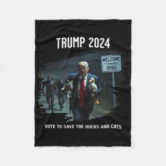 アヒルと猫を救うために投票しよう トランプ大統領202 フリースブランケット