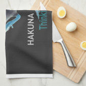 アヒルと私がこのような目覚め&ハクナマタタ文字 キッチンタオル (四つ折り)