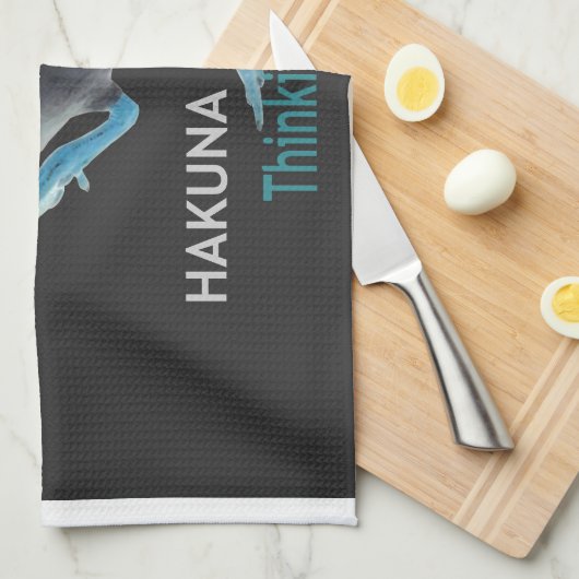 アヒルと私がこのような目覚め&ハクナマタタ文字 キッチンタオル (四つ折り)