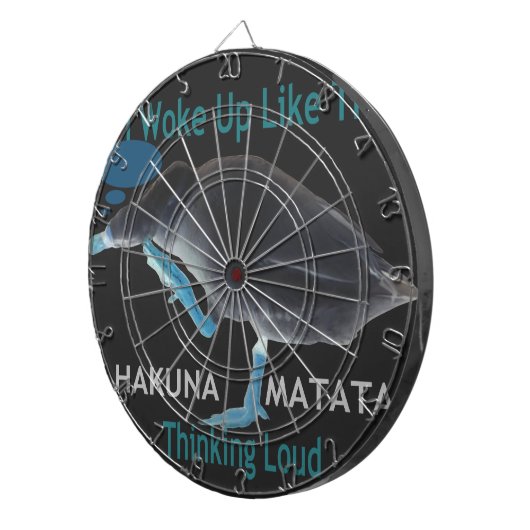 アヒルと私がこのような目覚め&ハクナマタタ文字 ダーツボード (正面右)
