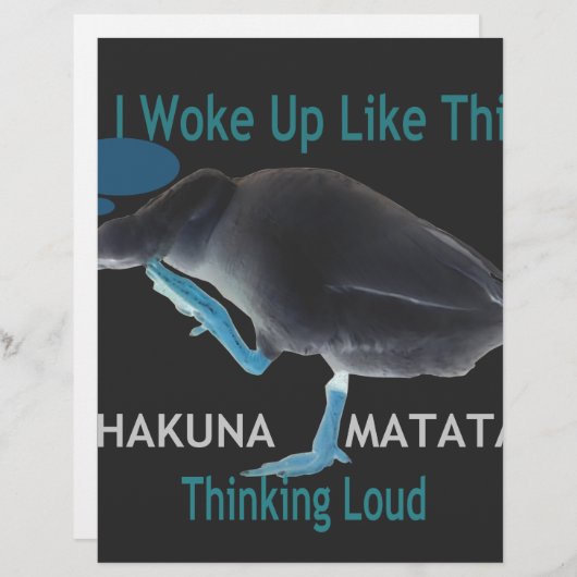 アヒルと私がこのような目覚め&ハクナマタタ文字 レターヘッド (正面/裏面)