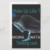 アヒルと私がこのような目覚め&ハクナマタタ文字 便箋 (正面/裏面)