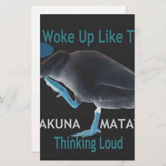 アヒルと私がこのような目覚め&ハクナマタタ文字 便箋 (正面/裏面)