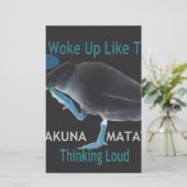 アヒルと私がこのような目覚め&ハクナマタタ文字 便箋 (スタンド正面)