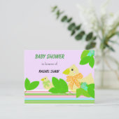 アヒルと緑の赤ちゃんシャワー 招待状 (スタンド正面)