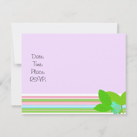 アヒルと緑の赤ちゃんシャワー 招待状 (裏面)