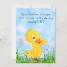 アヒルと蝶1st誕生日招待状
