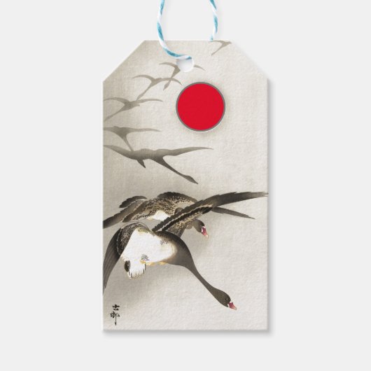 アヒルと赤月ギフトラベル ギフトタグ (正面)