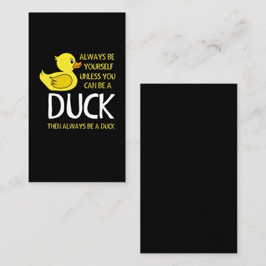 アヒルになれない限り、自分でいなさい 名刺 (正面/裏面)